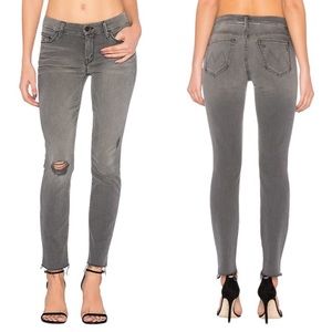 Mother the Looker gray distressed jeans